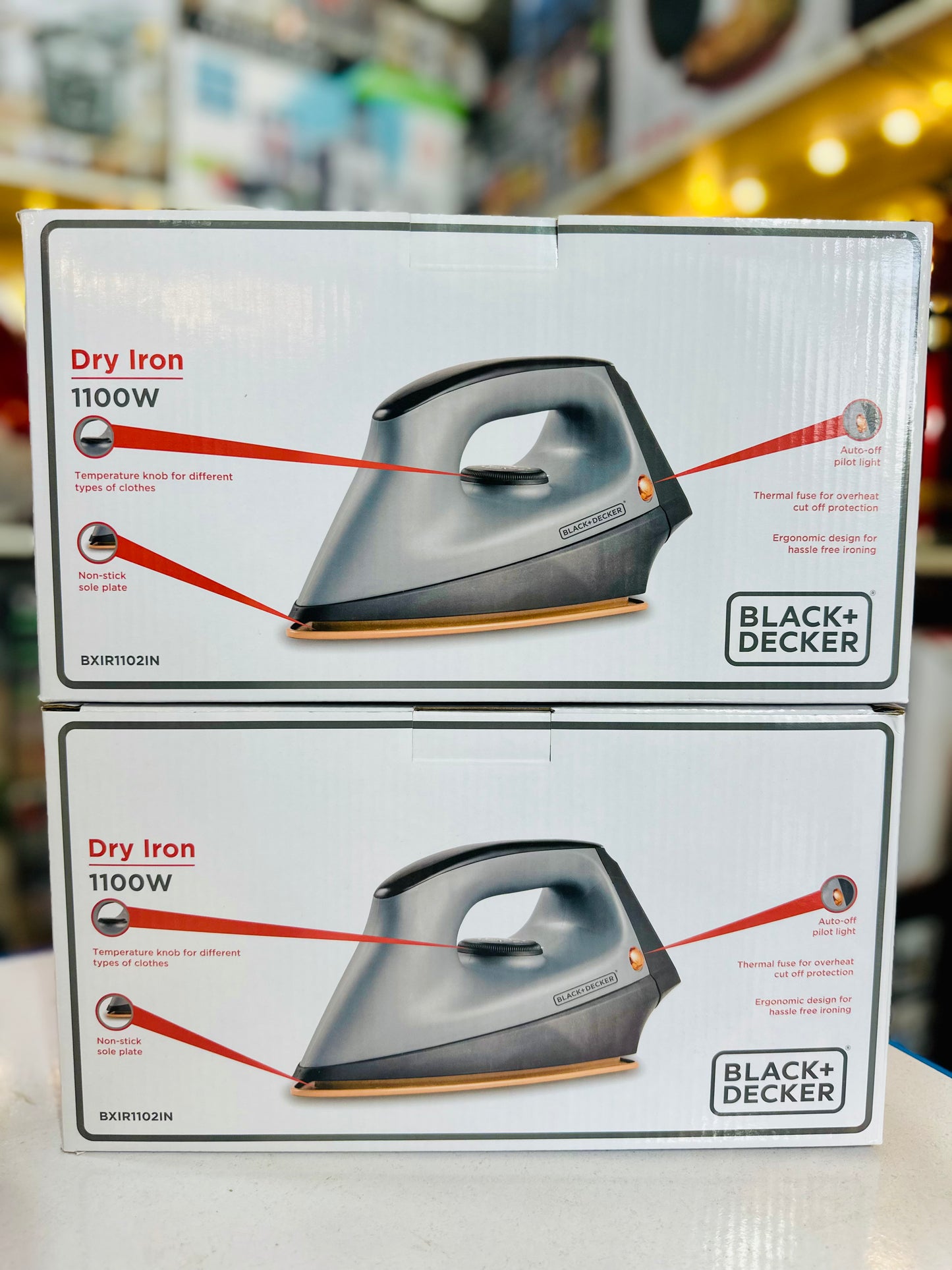 BLACK+DECKER Dry Iron 1100W – Heavy Weight Non-Stick Soleplate Electric Iron (BXIR1102IN)