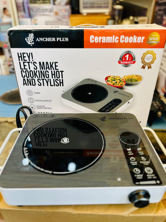 Ancher Plus DT10W Ceramic Cooker 2200W – Digital Display, Timer & Touch Knob Control | Designed in Germany