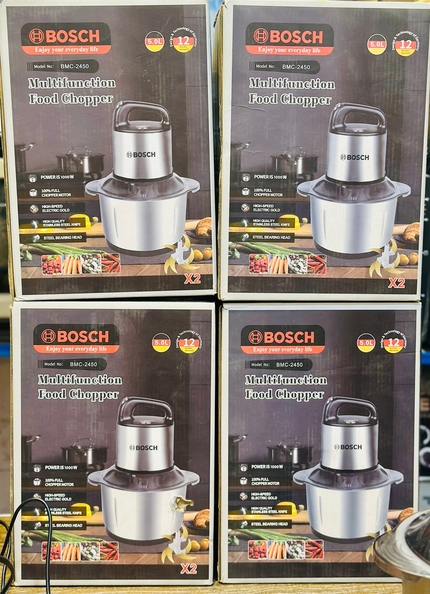 Bosch 5L Power Food Chopper – With Extra 6 Blade 1000W Heavy-Duty Kitchen Beast
