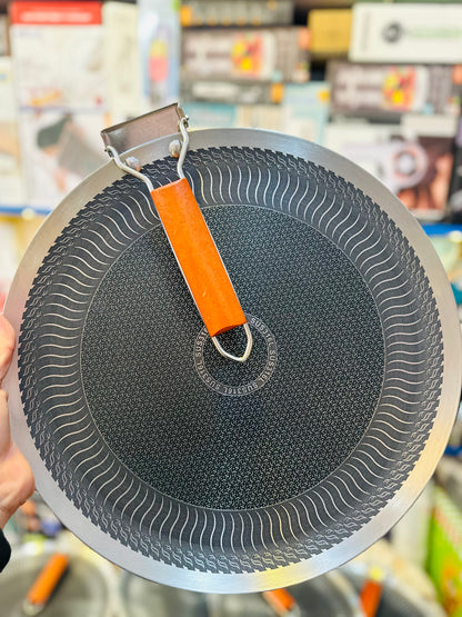Honeycomb Laser Coated Tawa | Foldable Handle Non-Stick Pan | Stainless Steel | Imported
