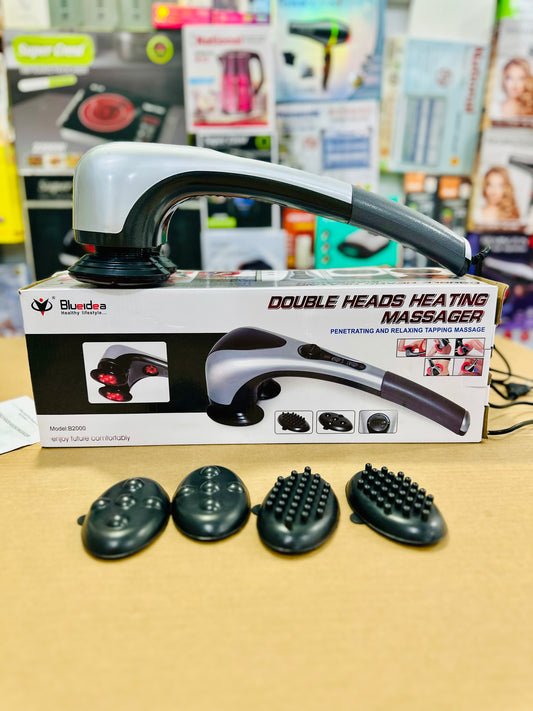 Blueidea B2000 Double Heads Heating Massager – Infrared Heat Therapy Full Body Massager with 4 Interchangeable Heads 🔥💆‍♂️