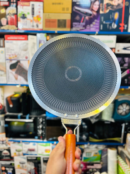 Honeycomb Laser Coated Tawa | Foldable Handle Non-Stick Pan | Stainless Steel | Imported