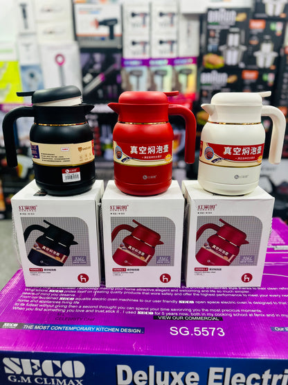 HOMERED Vacuum Insulated Stainless Steel Thermal Flask 900ml – Model HO9061-3 | 316L Steel | Hot & Cold Retention | Available in Black, Red & White