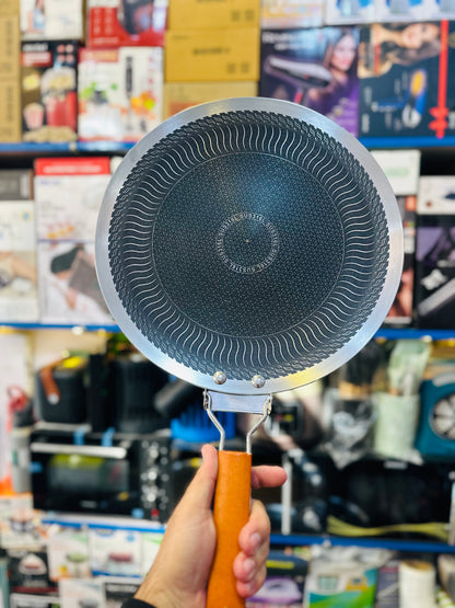 Honeycomb Laser Coated Tawa | Foldable Handle Non-Stick Pan | Stainless Steel | Imported