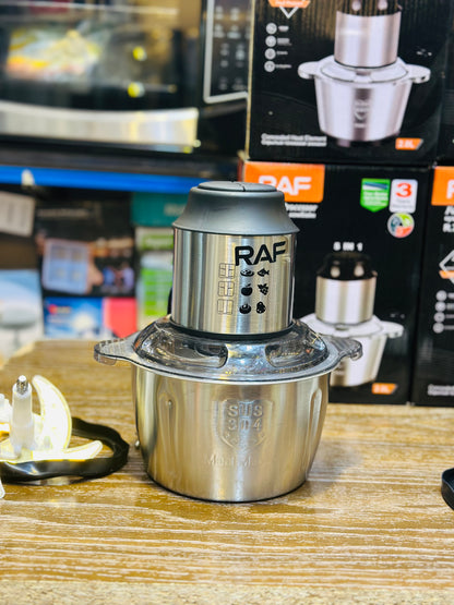 RAF 1000W Electric Meat Chopper – 2L Steel Bowl | Keema, Veg & Chutney in Seconds