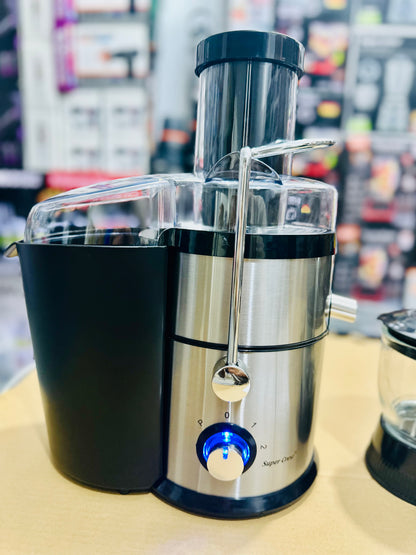 Super Crest 4-in-1 Stainless Steel Juice Extractor 2000W – Model SCT-8001 | 8 Sharp Blades | Multi-Purpose Juicer Blender & Grinder | German Design