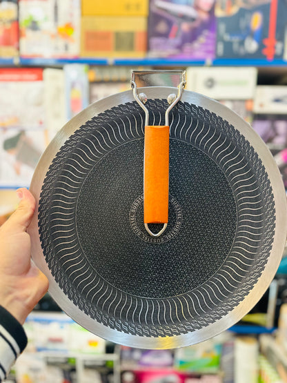 Honeycomb Laser Coated Tawa | Foldable Handle Non-Stick Pan | Stainless Steel | Imported