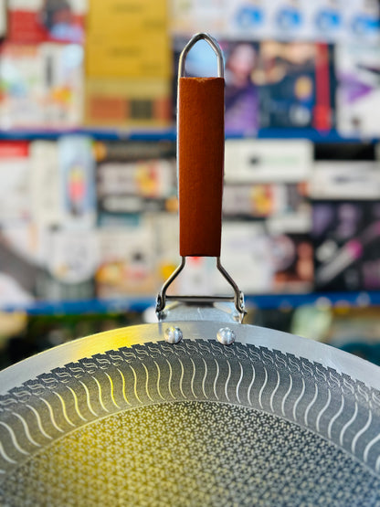 Honeycomb Laser Coated Tawa | Foldable Handle Non-Stick Pan | Stainless Steel | Imported