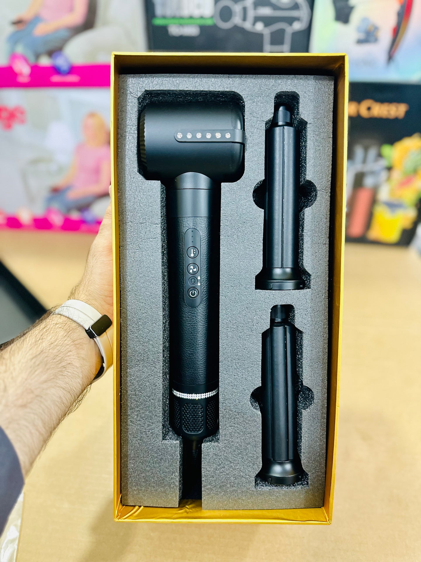 7-in-1 Professional Hair Styling Tool Kit – Multi-Head Air Styler, Curler, Volumizer & Blow Dryer Set