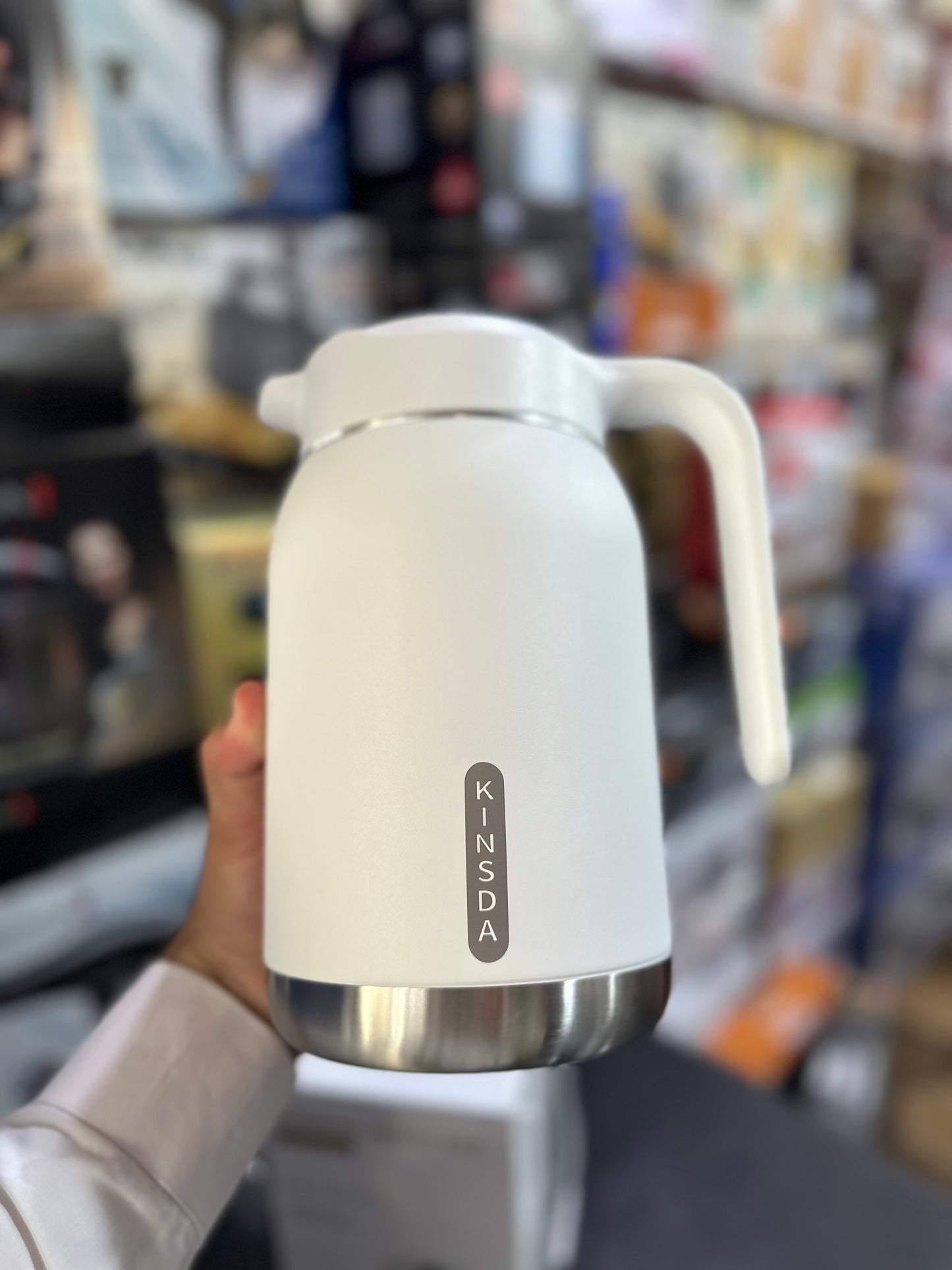 KINSDA Yueming House Pot 1500ml Vacuum Flask | 316 Stainless Steel | Smart Temperature Display | 24H Heat Retention | Tea & Coffee Thermal Carafe