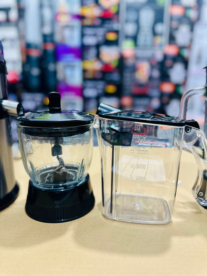 Super Crest 4-in-1 Stainless Steel Juice Extractor 2000W – Model SCT-8001 | 8 Sharp Blades | Multi-Purpose Juicer Blender & Grinder | German Design