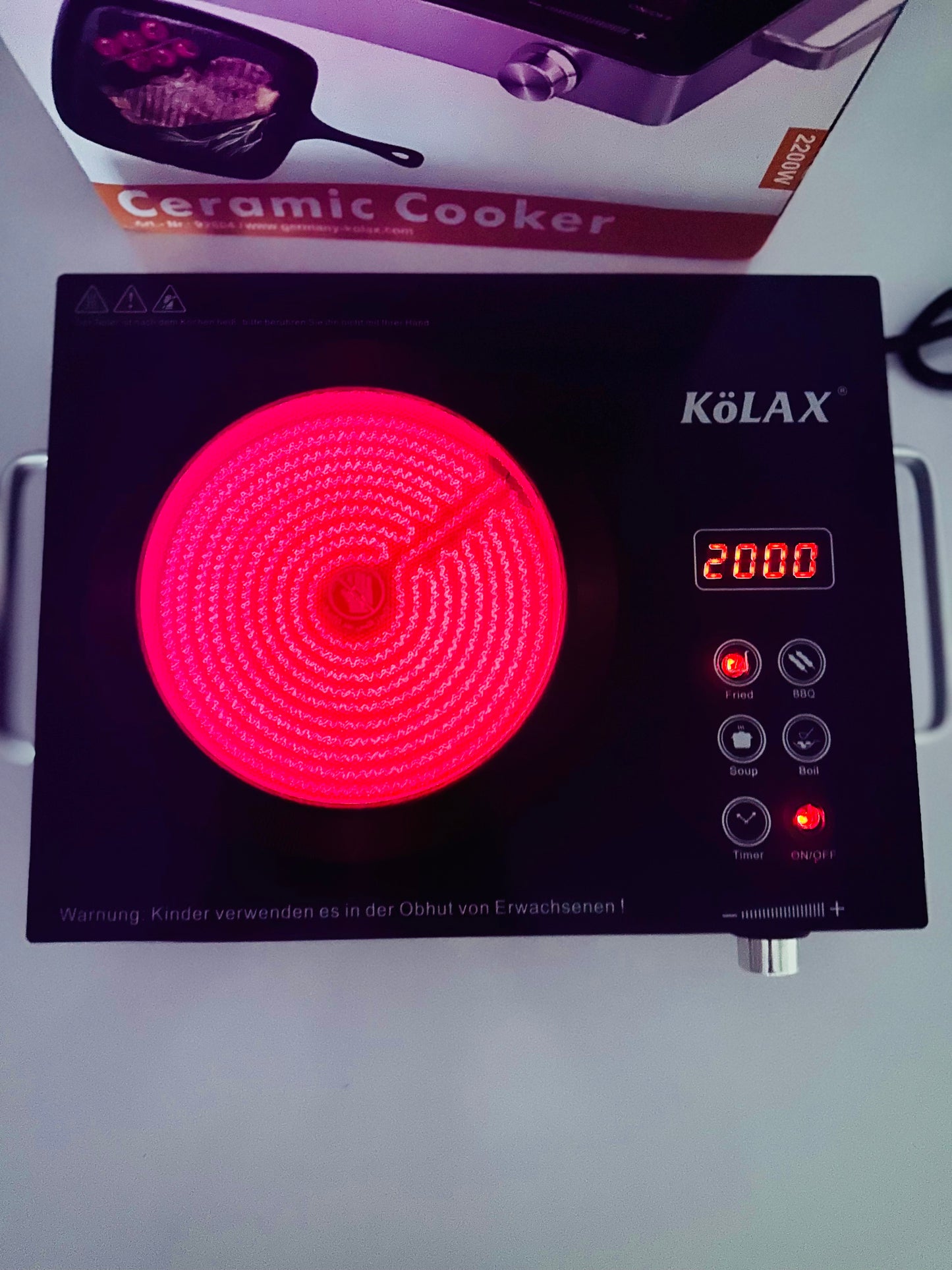 KöLAX infrared Stove  2200W –  191553 with LED Touch Control Panel & Long Timer | Germany Qualität