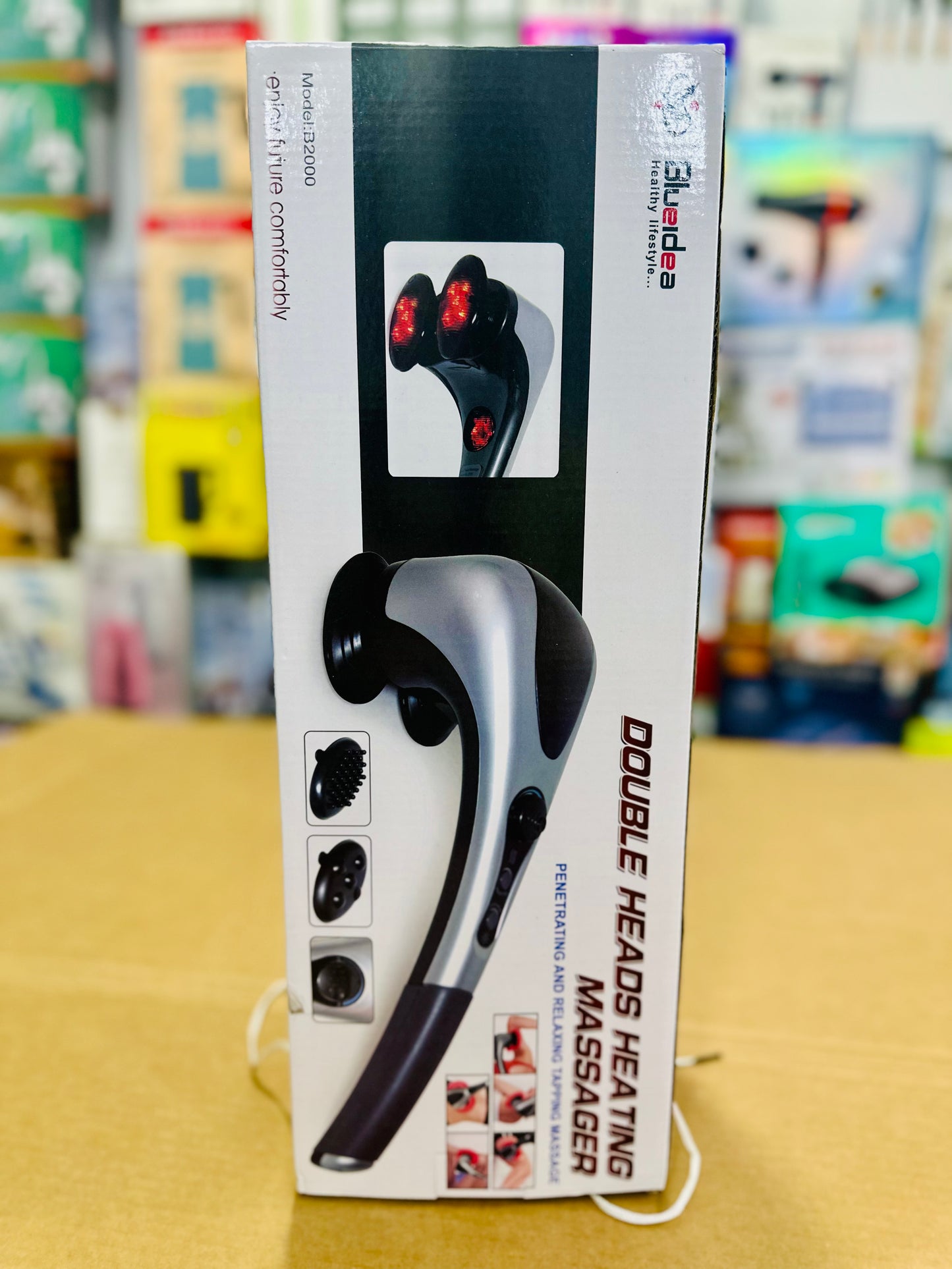 Blueidea B2000 Double Heads Heating Massager – Infrared Heat Therapy Full Body Massager with 4 Interchangeable Heads 🔥💆‍♂️