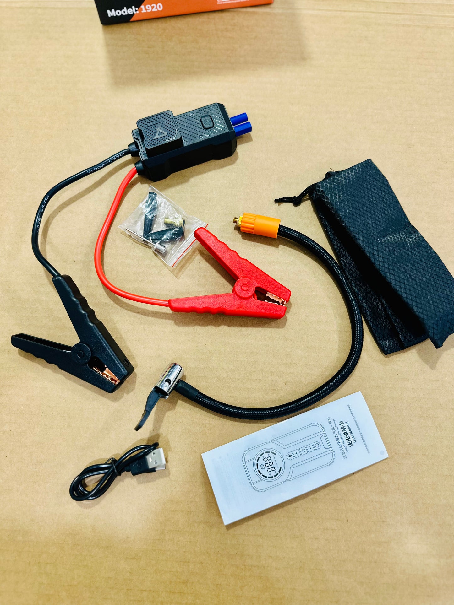 Jump Starter with Air Pump – Model 1920 | 2-in-1 Portable Car Battery Booster & Digital Tire Inflator