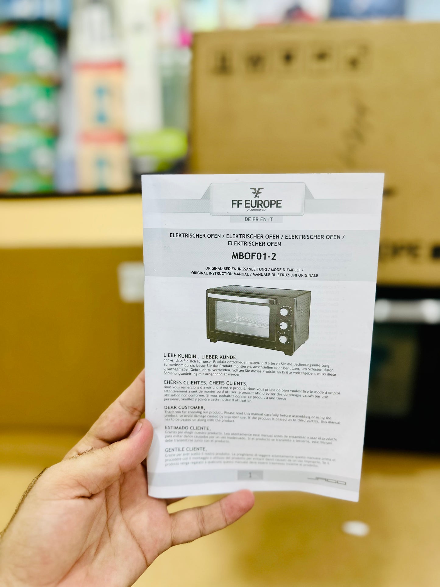 FF Europe Electric Baking Oven- Large Capacity Tempered  Glass Door Rotisserie & Tray Lifter Included 🔥📦
