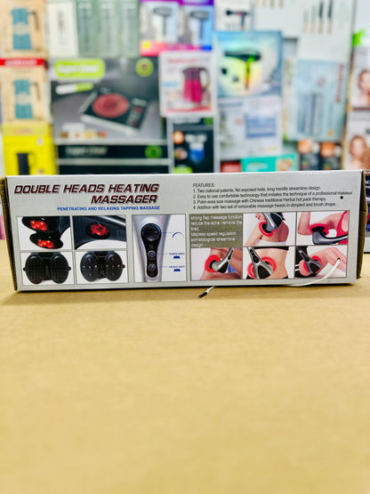 Blueidea B2000 Double Heads Heating Massager – Infrared Heat Therapy Full Body Massager with 4 Interchangeable Heads 🔥💆‍♂️