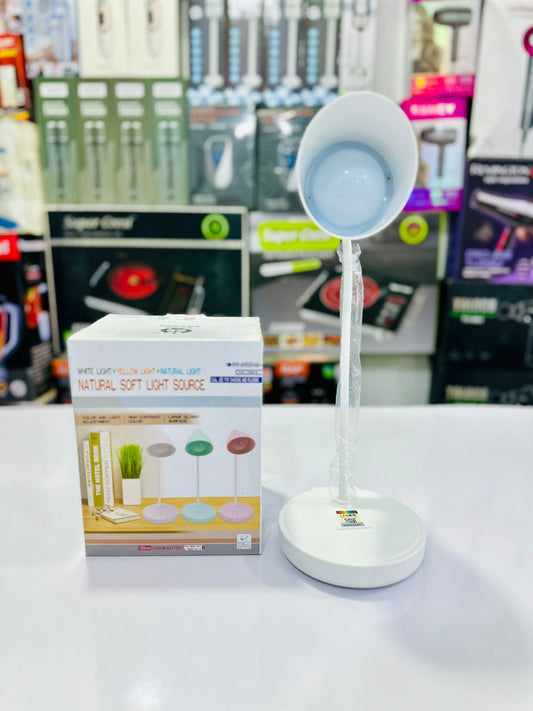 Natural Soft Light Source LED Desk Lamp – 3 Light Modes | Rechargeable | Eye-Care Table Lamp for Study, Office & Bedroom