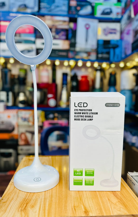 LED Eye Protection Warm White Lithium Electric Double Mode Desk Lamp – 40 LED Stepless Dimming | Touch Control | Item 1319
