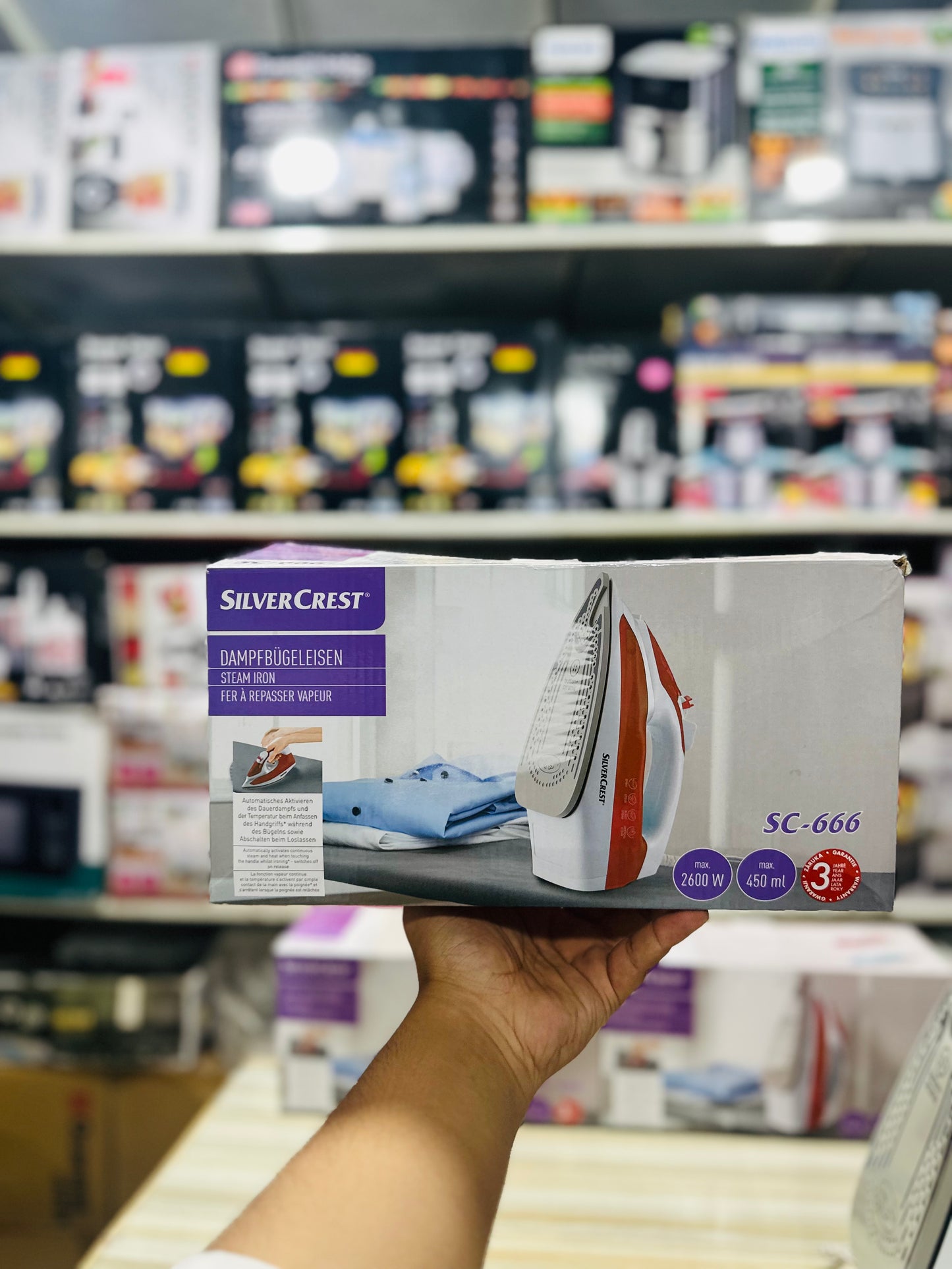 Silver Crest STEAM IRON MODEL NO .: SC-666 220-240V 50/60Hz 2600W MADE IN GERMANY