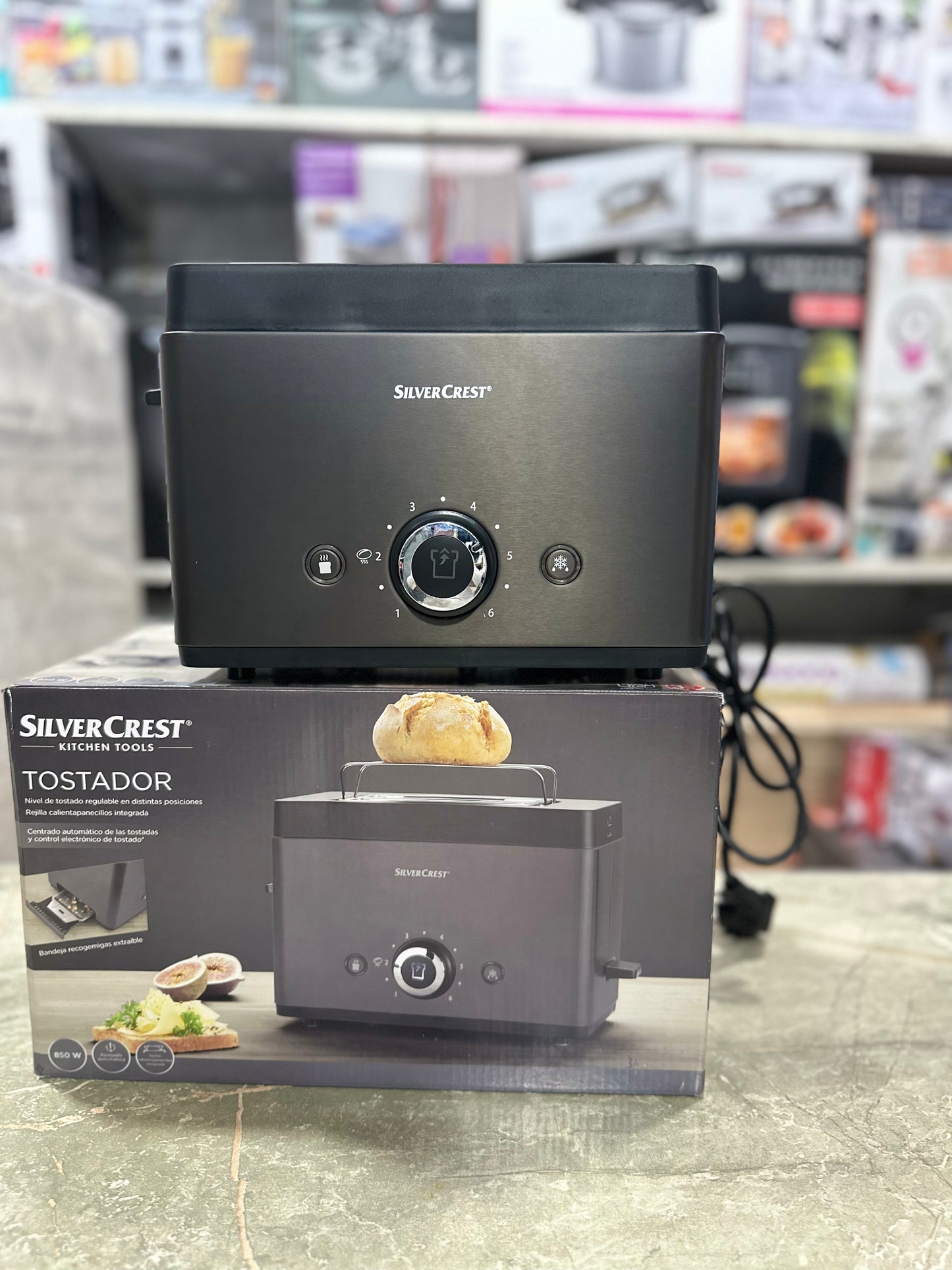 Silver Crest 850-Watt 2-Slice Toaster with Adjustable Browning Control