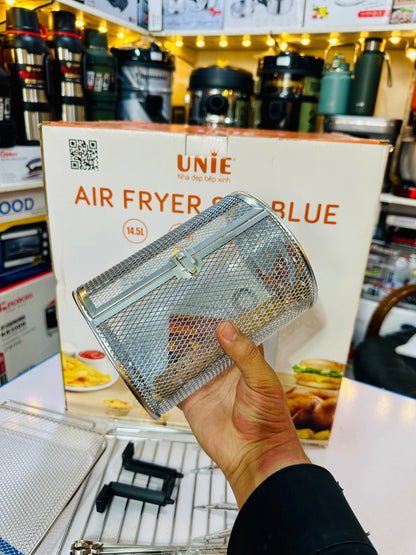 New Vietnam Lot Unie Digital Touch Panel Air Fryer Sky Blue 14.5Lt | 1700 Watts | Temprature Control | Rotate Option | Pre Set Option | Grill, Toster, BBQ, French Tray, None Stick Tray, Fishes , Pizza , Air Fryer Makers | High Standard Quality .