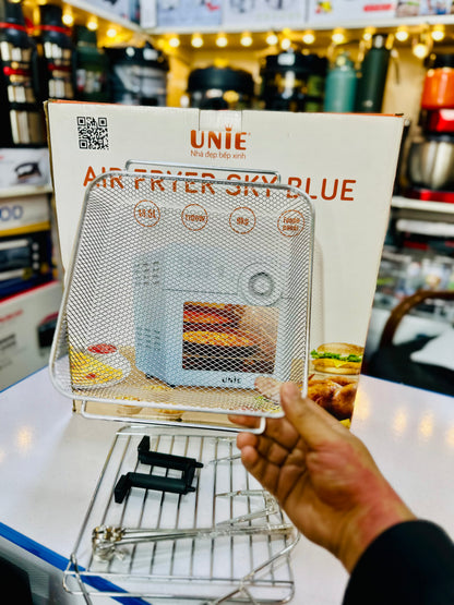 New Vietnam Lot Unie Digital Touch Panel Air Fryer Sky Blue 14.5Lt | 1700 Watts | Temprature Control | Rotate Option | Pre Set Option | Grill, Toster, BBQ, French Tray, None Stick Tray, Fishes , Pizza , Air Fryer Makers | High Standard Quality .