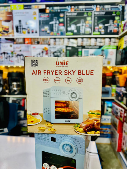 New Vietnam Lot Unie Digital Touch Panel Air Fryer Sky Blue 14.5Lt | 1700 Watts | Temprature Control | Rotate Option | Pre Set Option | Grill, Toster, BBQ, French Tray, None Stick Tray, Fishes , Pizza , Air Fryer Makers | High Standard Quality .