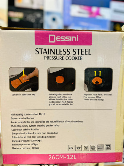 STAINLESS STEEL PRESSURE COOKER 12.L.   Italy 🇮🇹