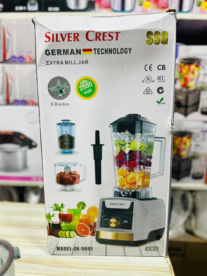 Silver Crest 3-in-1 Blender, Chopper & Grinder Set – German Quality