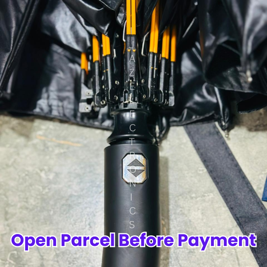 All-Weather Folding Umbrella with Built-in LED Light & Premium Leather Pouch