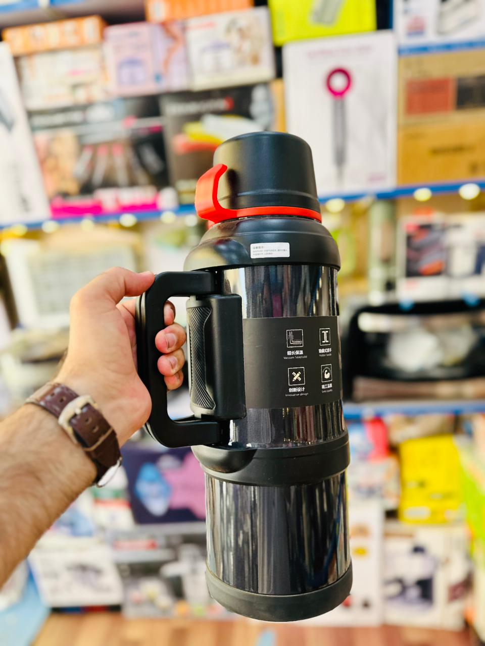 Large Stainless Steel Vacuum Flask — Hot & Cold Thermos | Travel & Home Use (3.6L)