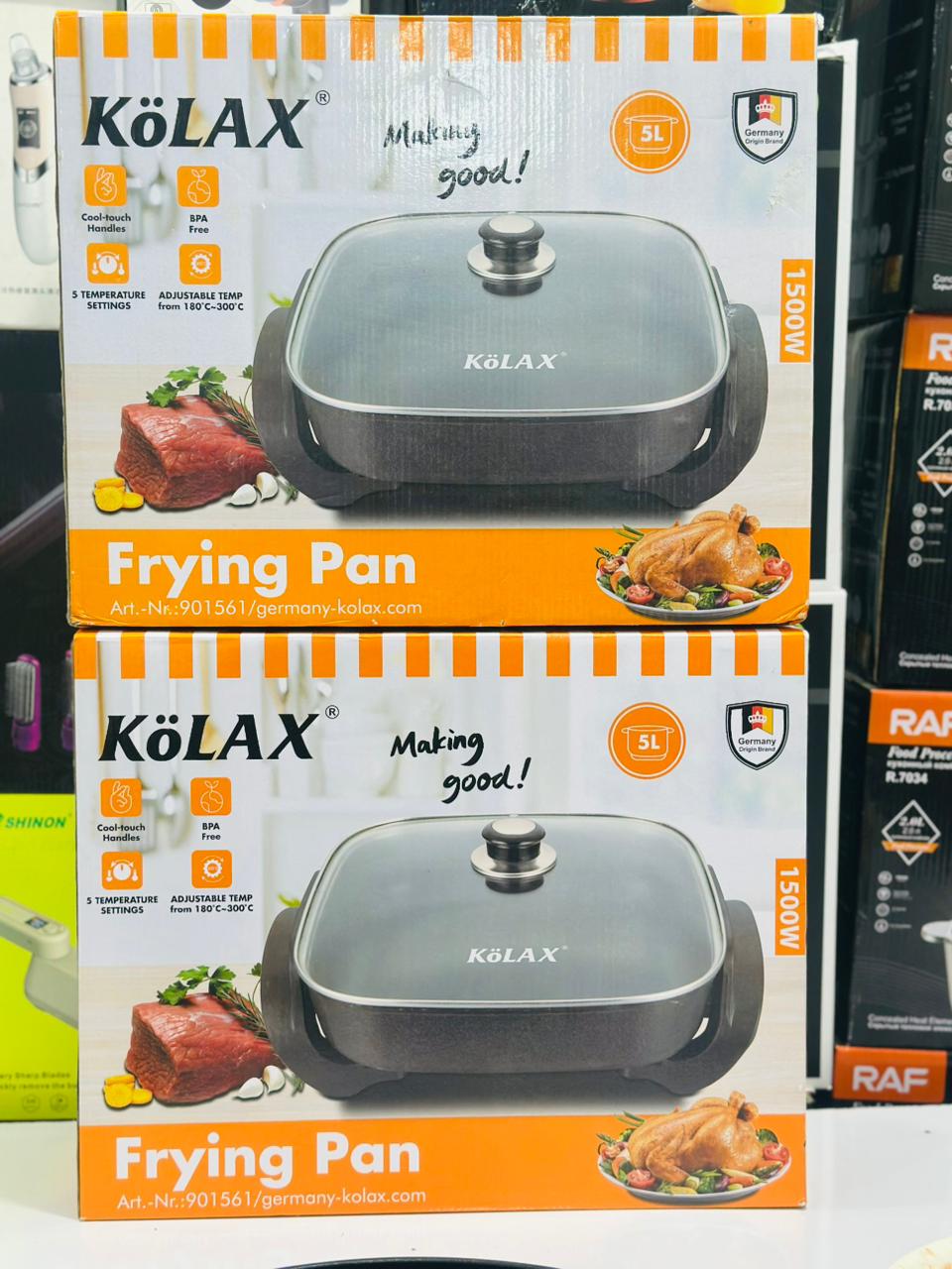 Kolax Electric Frying Pan — 5L | 1500W | 5 Temp Settings | Germany Brand