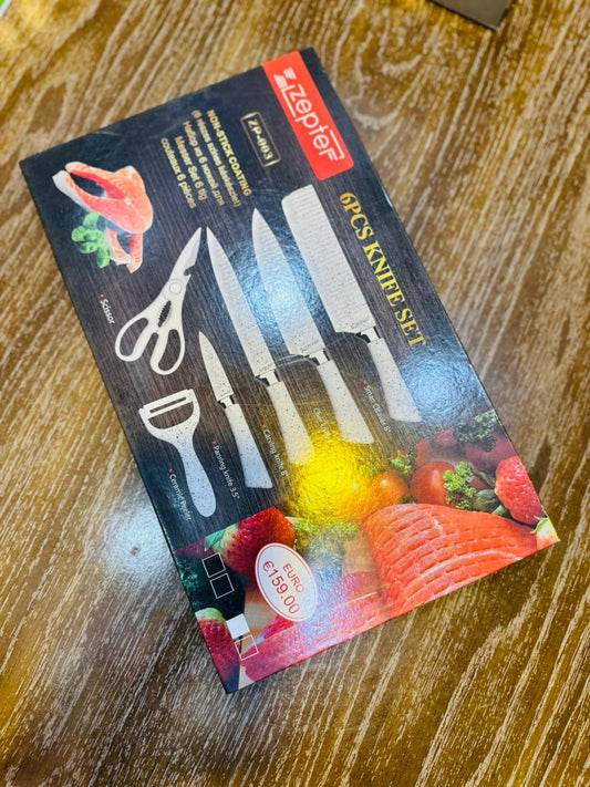 Zepter White 6-Piece Kitchen Knife Set – Razor-Sharp & Durable