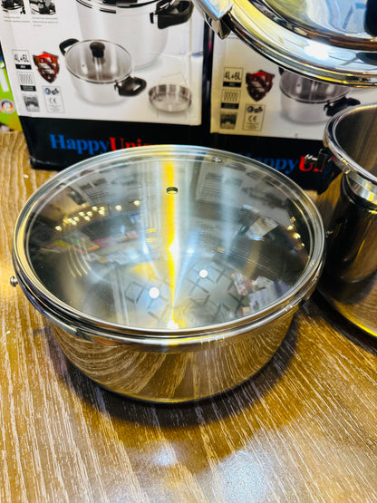 Lot Imported Unique Pro 4+6L Stainless Steel Pressure Cooker With Steamer