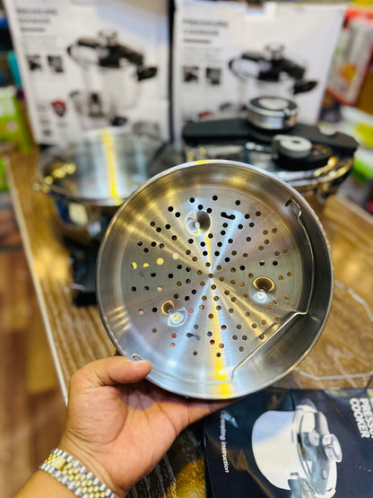 Lot Imported Unique Pro 4+6L Stainless Steel Pressure Cooker With Steamer
